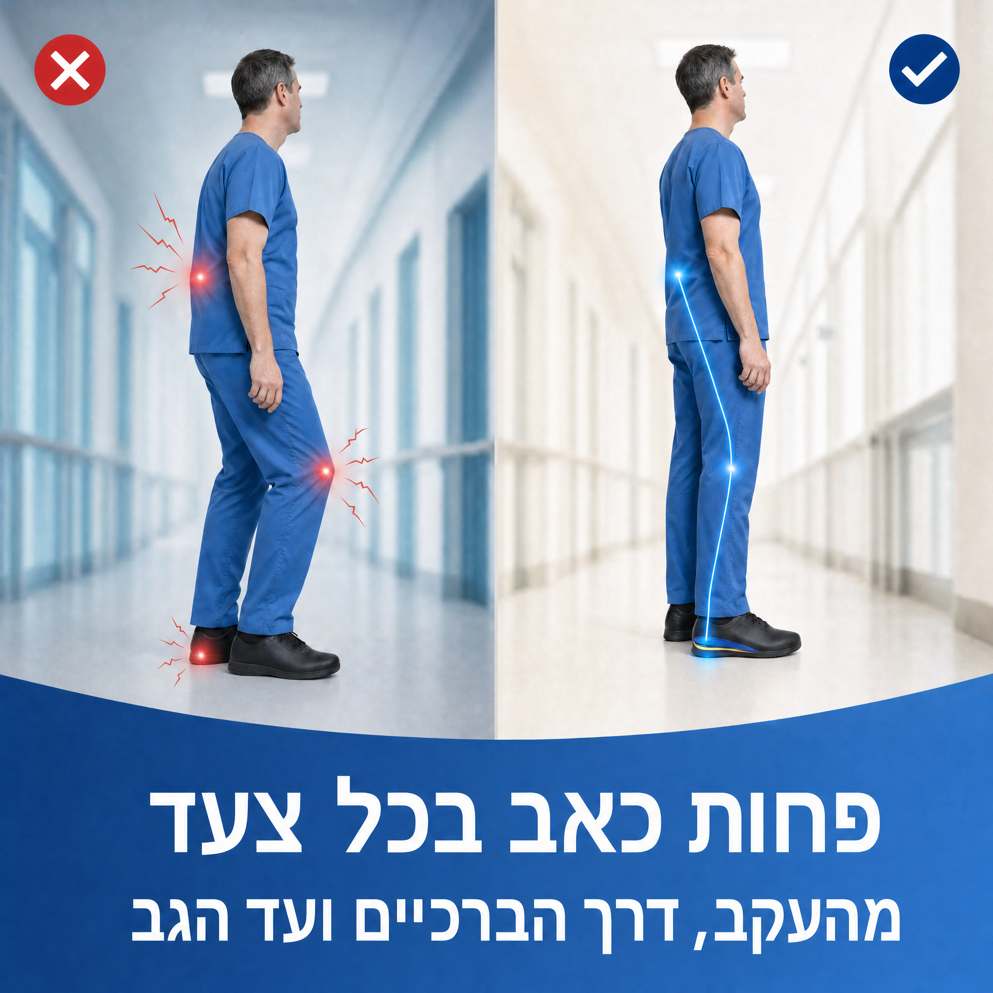 מדרסי תמיכה להקלה בכאבי הרגליים